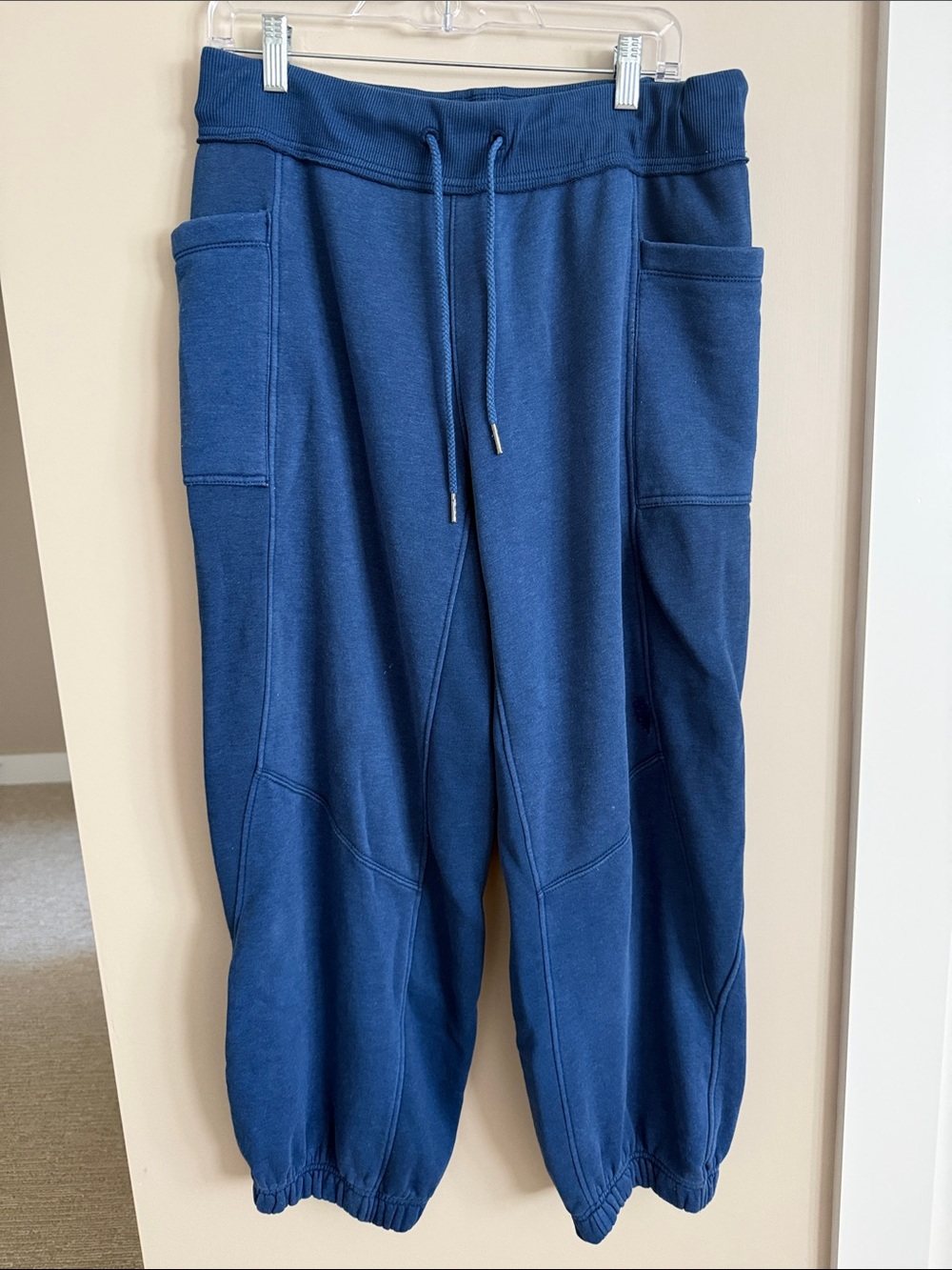 Free People Blue Drawstring Cargo Jogger Sweatpants